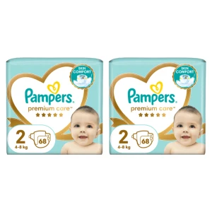 Pampers Premium Care, Rozmiar 2, 68 pieluszki, 4kg-8kg X2