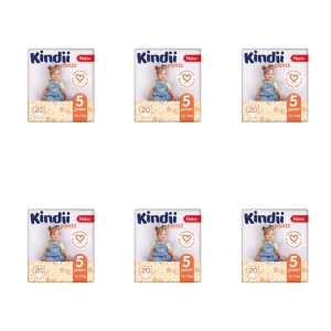 Kindii Pieluchomajtki junior rozmiar 5 (12-17 kg) 20 szt. X6
