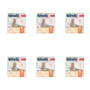Kindii Pieluchomajtki junior extra rozmiar 6 (15+ kg) 20 szt. X6