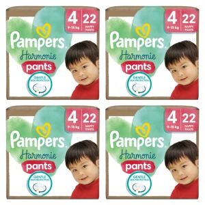 Pampers Harmonie Baby Pieluchomajtki, rozmiar 4, 22 sztuki, 9kg-15kg X4