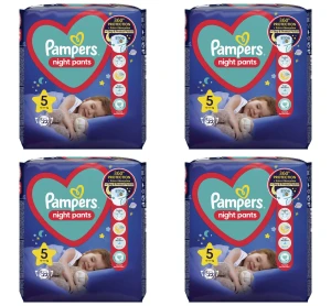 Pampers Night Pants Pieluchomajtki, rozmiar 5, 22 sztuk, 12kg-17kg X4