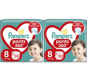 Pampers Pants Pieluchomajtki, rozmiar 8, 32 sztuk, 19kg+ X2
