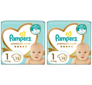 Pampers Premium Care Pieluszki rozmiar 1, 2-5 kg, 72 szt. X2