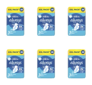 Always Podpaski Ultra Super Extra ze skrzydełkami 28 szt. X6