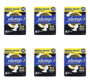 Always Ultra Podpaski Secure Night ze skrzydełkami 36 szt. X6