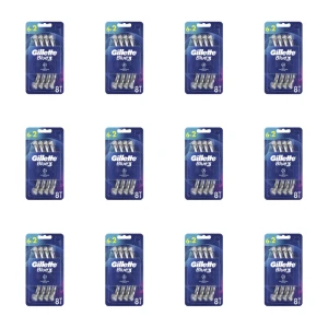 Gillette Blue3 Jednorazowe maszynki do golenia dla mężczyzn, 6+2 sztuki X12