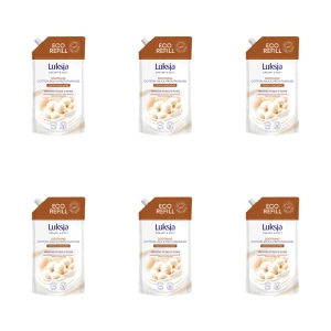 Luksja Creamy & Soft Kremowe mydło w płynie Mleczko bawełniane i Prowitamina B5 900 ml opakowanie uzupełniające X6