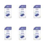 Luksja Creamy & Soft Kremowe mydło w płynie Len i Mleczko ryżowe 900 ml opakowanie uzupełniające X6