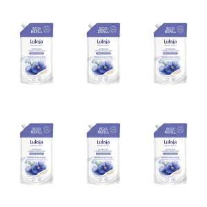 Luksja Creamy & Soft Kremowe mydło w płynie Len i Mleczko ryżowe 900 ml opakowanie uzupełniające X6