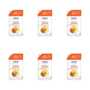 Luksja Creamy & Soft Kremowe mydło w płynie Brzoskwinia i Biała Herbata 900 ml opakowanie uzupełniające X6