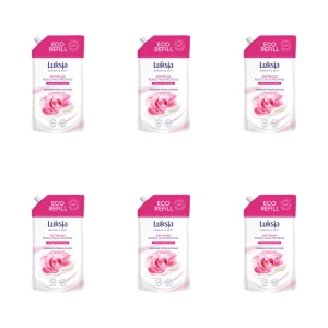 Luksja Creamy & Soft Kremowe mydło w płynie Róża i Proteiny mleka 900 ml opakowanie uzupełniające X6