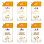 Luksja Creamy & Soft Kremowe mydło w płynie Jaśmin i Wanilia 400 ml opakowanie uzupełniające X6