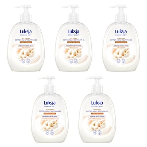 Luksja Creamy & Soft Kremowe mydło w płynie Mleczko bawełniane i Prowitamina B5 500 ml X5