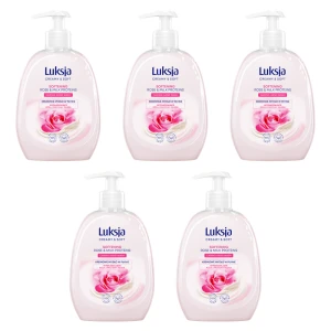 Luksja Creamy & Soft Kremowe mydło w płynie Róża i Proteiny mleka 500 ml X5