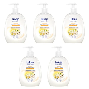 Luksja Creamy & Soft Kremowe mydło w płynie Jaśmin i Wanilia 500 ml X5