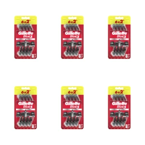 Gillette Blue3 Jednorazowe maszynki do golenia dla mężczyzn, 6+2 sztuki X6