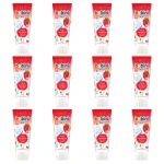 BOBINI Pasta do zębów dla dzieci 75 ml - Lody truskawkowe powyżej 1-go roku życia X12