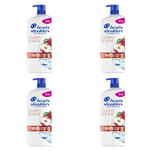 Head & Shoulders Clarify & Shine Szampon przeciwłupieżowy 800 ml. Z octem jabłkowym X4