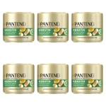 Pantene Pro-V Smooth & Sleek Keratin Protect Maska 300 ml do włosów suchych i puszących się. X6