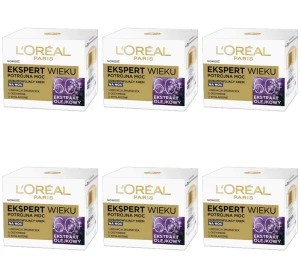 L'Oréal Paris Ekspert Wieku 60+ Przeciwzmarszczkowy krem odbudowujący na noc, pojemność 50 ml X6