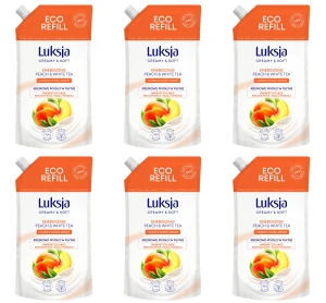 Luksja Creamy & Soft Kremowe mydło w płynie Brzoskwinia i Biała herbata 400 ml opakowanie uzupełniające X6