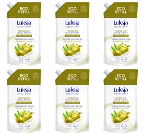 Luksja Creamy & Soft Kremowe mydło w płynie Oliwka i Jogurt 400 ml opakowanie uzupełniające X6