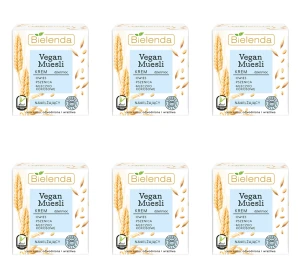 Bielenda VEGAN MUESLI Krem nawilżający pszenica + owies + mleczko kokosowe 50 ml X6
