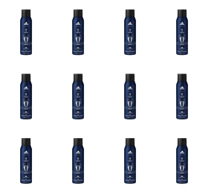 adidas UEFA Champions League Goal dezodorant w sprayu dla mężczyzn, o świeżym zapachu pomarańczy i eukaliptusa, 150 ml X12