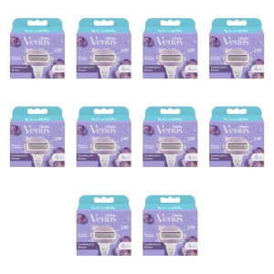 Gillette Venus ComfortGlide Breeze Ostrza wymienne do maszynki do golenia dla kobiet 4 sztuk, z elastycznymi paskami nawilżającymi X10
