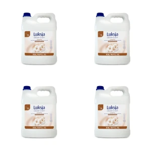 Luksja Creamy & Soft Kremowe mydło w płynie Mleczko bawełniane i Prowitamina B5 5 L opakowanie uzupełniające X4