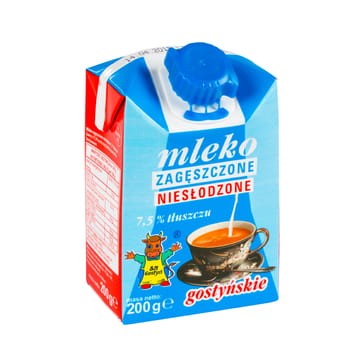 Mleko zagęszczone niesłodzone gostyńskie 7,5% 24x200 g Spoldzielnia_Mleczarska_w_Gostyniu_Spoldzielnia_Mleczarska_w_Gostyniu_Mleko_zageszczone_nieslodzone_gostynskie_7_5_tluszczu_200g_K_-_24_sztuki_79828240_0_350_350.jpg