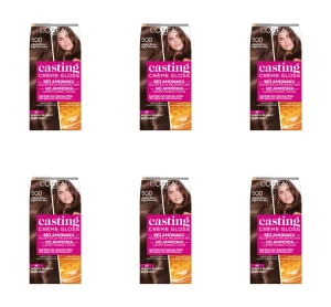 L'Oréal Paris Casting Crème Gloss Farba do włosów 500 Jasny brąz 180 ml X6