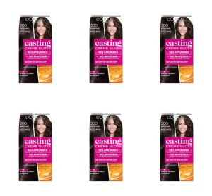 L'Oréal Paris Casting Crème Gloss Farba do włosów 200 Hebanowa czerń 180 ml X6