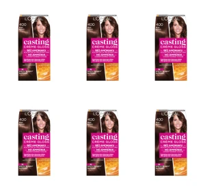 L'Oréal Paris Casting Crème Gloss Farba do włosów 400 Brąz 180 ml X6