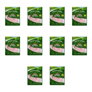 Wędzona szynka 100% polskiego mięsa w plastrach 100g Dolina Dobra X10