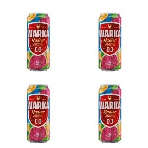 Warka Radler Piwo bezalkoholowe z lemoniadą o smaku grejpfruta i pomarańczy 4x500 ml X4