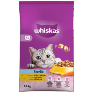 Sucha karma dla kota Whiskas Sterile kurczak 1,4 kg