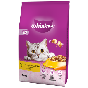 Sucha karma dla kota Whiskas 1+ kurczak 1,4 kg