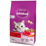 Sucha karma dla kota Whiskas 1+ wołowina 1,4 kg