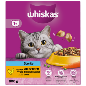 Sucha karma dla kota Whiskas Sterile kurczak 800 g