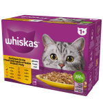 Drobiowa uczta 1+ Galaretka z kurczakiem, kaczką, drobiem i z indykiem Whiskas 1,02 kg (12x85g)