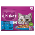 Rybne przysmaki Galaretka z łososiem, dorszem, tuńczykiem i białą rybą 1,02 kg Whiskas (12x85g)