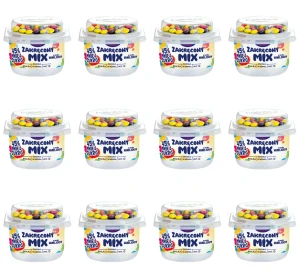 Danone Zakręcony Mix Jogurt o smaku waniliowym z drażami z czekolady mlecznej 125 g X12
