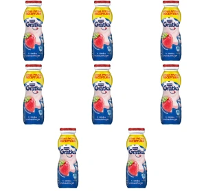 Danone Gratka Jogurt do picia o smaku truskawkowym 155g X8