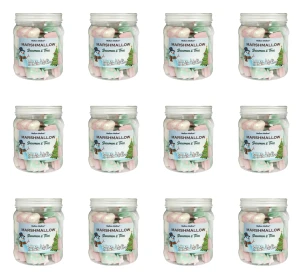 MELLOW MELLOW Marshmallow Pianki w kształcie bałwanków i choinek 160g X12