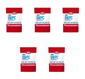 Mlekovita SBA WPC Koncentrat białek serwatkowych truskawkowy 700g X5