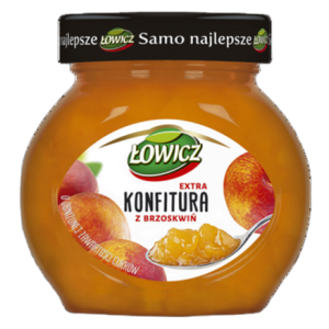 Konfitura extra z brzoskwiń o obniżonej zawartości cukrów Łowicz 240 g