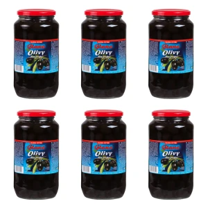 Hiszpańskie oliwki czarne bez pestki w słonej zalewie GIANA 935ml X6
