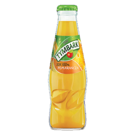 Sok 100% pomarańcza butelka Tymbark 200 ml Sok 100% pomarańcza butelka twist off Tymbark 200ml