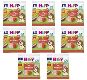 HiPP Wafelki kukurydziane truskawkowe BIO, 23 g X8